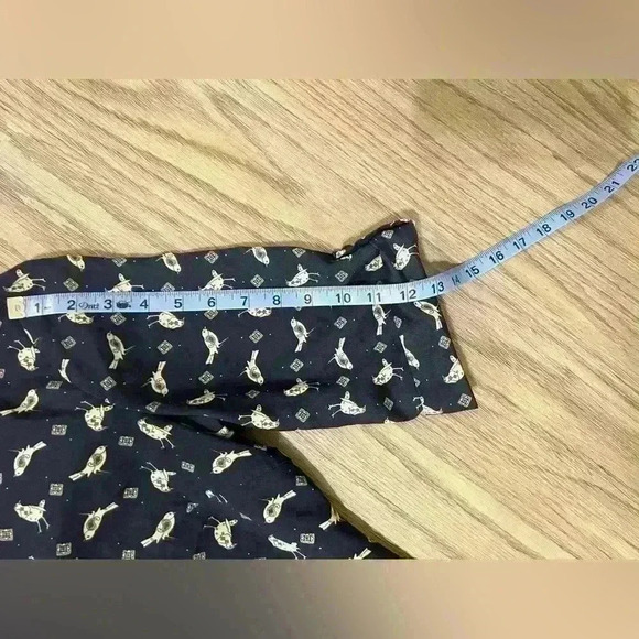 Lily Rose bird print 3/4 tab sleeve fully lined dress woman's size Large (#145) - Picture 4 of 6